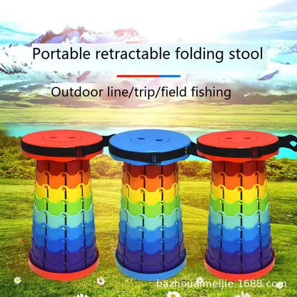 Folding Retractable Adjustable Portable Outdoor Stool Chair Bench – Ideal for Camping, Fishing &amp; More