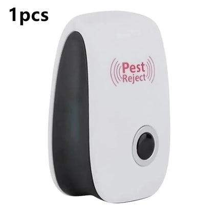 Ultrasonic pest repeller device for mice, cockroaches, and other insects in home use.