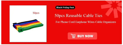 50pcs reusable cable ties in various colors for organizing phone cords and earphone wires.